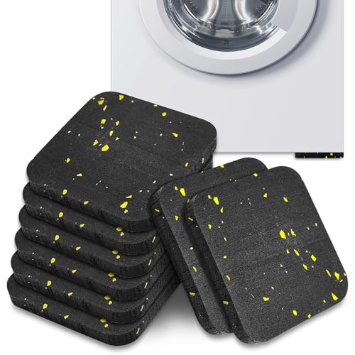 Yonality 8 pièces de Machines à Laver Coussinets de sous, 9x9cm cousinets en Caoutchouc, Coussinets Anti-dérapants pour séchoir, réduire Les Vibrations et...