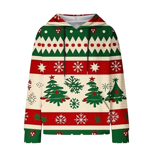 Christmas Hoodies for Women Trendy Long Sleeve Xmas Tree Graphic Print Ugly Sweatshirt Oversized Casual Pullover Tops4