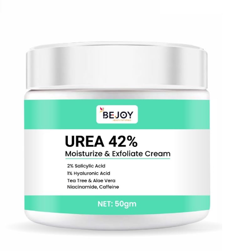 Bejoy UREA 42% Moisturize & Exfoliate Cream 2% Salicylic Acid 1% Hyaluronic Acid, Tea Tree & Aloe Vera Niacinamide, Caffeine for Dry Cracked Heels and Callus -50 Gram (Pack Of 1)-image-28