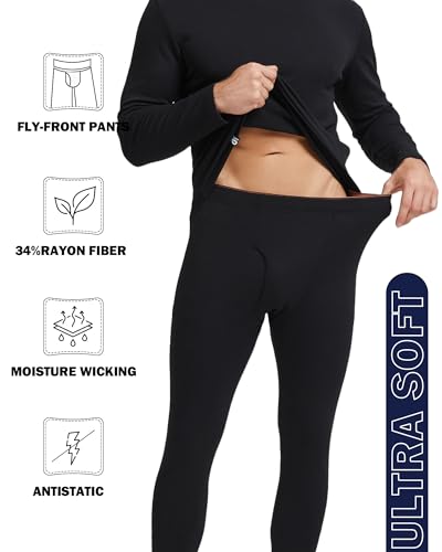 Long Johns​​ Thermal Underwear for Men​​ Fleece Lined​​ Base Layer Set​​ for Cold Weather​​3