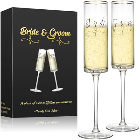 Qulable Bride & Groom Champagne Flutes Set Cover