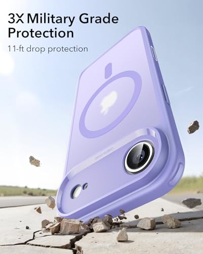 Image of ESR for iPhone Air Case, Camera Control Cover, Compatible with MagSafe, Shockproof Military-Grade Protection, Magnetic Phone Case for iPhone Air, Classic Hybrid Case, Frosted Purple