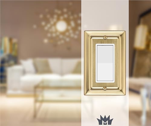 Placa de pared Monarch Abode en oro cepillado de 1 banda para interruptor arquitectónico pack de 2 4