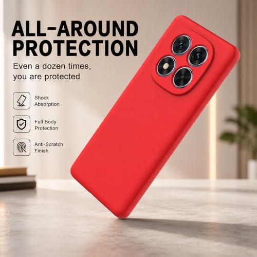Image of Back Cover for Mi Redmi Note 14 Pro 5G / 14 Pro 4G | Full Camera Protection | Premium Liquid Silicon Case | Flexible Bumper Case for Mi Redmi Note 14 Pro 5G / 14 Pro 4G / Poco X7 5G (Red)