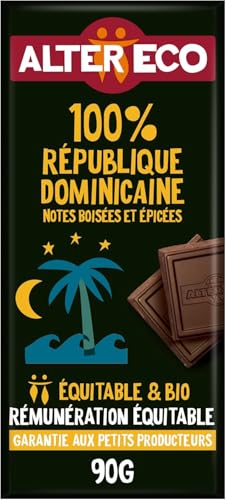 ALTER ECO - Tablette Chocolat Noir 100 % - Puissant et Acidulé - Bio & Équitable - Origine...