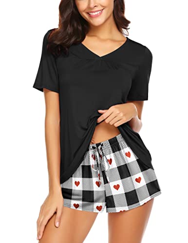 Ekouaer Pijama Mujer Verano Conjunto Estilo Corto 2 Piezas Mangas...