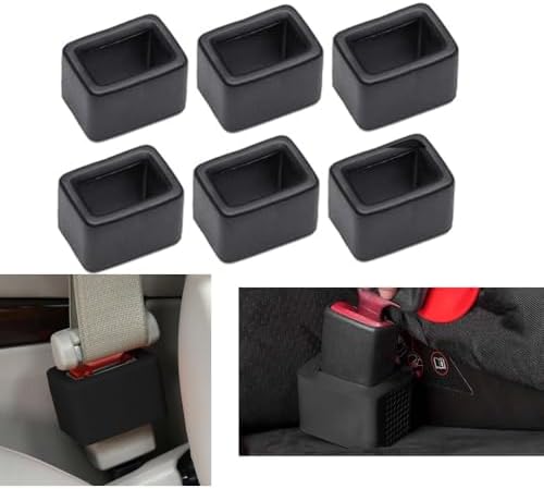 6 Pack Car Seat Belt Buckle Holder,Silicone Seat Belt Buckle Booster, Keep The Seat Belt Buckle Upright and Stable, Raises Seat Belt Buckle for Easy Access, Universal for Most Cars Trucks (Black)