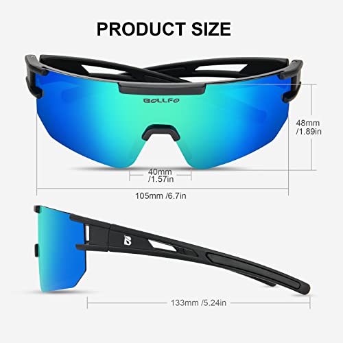 Bollfo Polarized Sports Sunglasses,Uv405 Protection Outdoor Glasses For Men Women Youth Baseball Cycling Running Driving Golf #TOP2