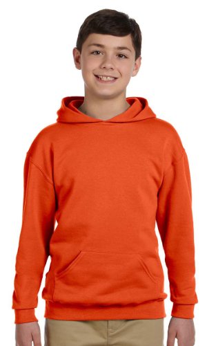 Jerzees Youth 8 oz., 50/50 NuBlend Fleece Pullover Hood, Medium, BURNT ORANGE