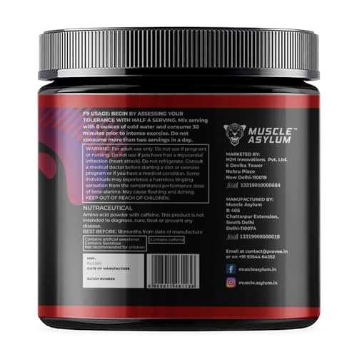 Image of Muscle Asylum F9 PRO Pre-Workout powder- 30 Servings, 300 gm (Cola) | Boosts Energy & Endurance | Improves Focus, 1 count