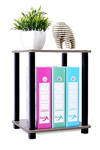 Image of Ash & Roh 2-Tier End Table Adjustable Storage Shelf, Modern Night Stand, Sofa Table for Small Space, Living Room, Bed Room. (2 x 2 End Table)
