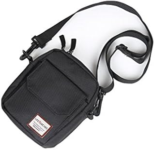 Black Small Side Shoulder Bag Crossbody Bag For Men Women Mini Messenger Bag
