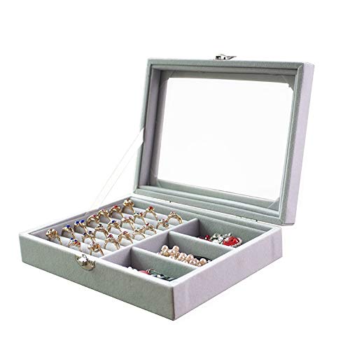 Preisvergleich Produktbild Staubdichte Flanell Schmuckschatulle Aufbewahrungsring Vitrine Lady Schmuck Organizer für Ohrringe