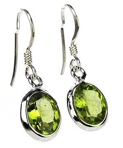 Preisvergleich Produktbild schoener-mineralienschmuck edelsteinschmuck Mutter: Peridot (Oval, Silber)
