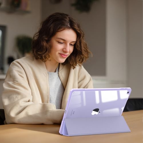 Image of Fintie Hybrid Slim Case for iPad 9th / 8th / 7th Generation (2021 /2020 / 2019) 10.2 Inch - [Built-in Pencil Holder] Shockproof Cover with Clear Transparent Back Shell, Fantacy Ombre