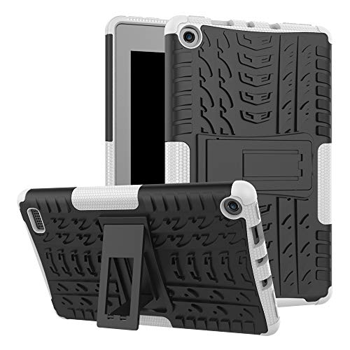 ^ubgPCP[X Kindle Fire 7 2017^C̃eNX`ϐkTPU + PCیP[X̐܂肽݃nhX^h̃^ubgJo[ ی(White)