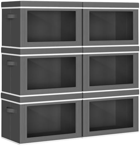 Amazon.com - Homsorout Collapsible Storage Bins with Lids - Stackable ...
