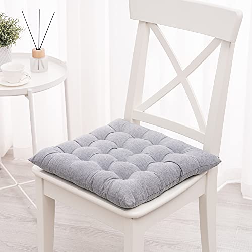 Recyco Chair Cushions For Dining Chairs 4 Pack, Square Thick Chair Pads With Ties Non Slip, Soft And Comfortable Seat Cushion For Kitchen Dining Office Chair, 15.7" X 15.7", Gray #TOP1
