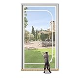 SHRRL Cats Screen Door Fits Door Size 36''x 96'', Stop Cats Dogs Running Out Screen with Zipper Closure, Cat Resistant Mesh Screen for Living Room, Bedroom, Patio Doors