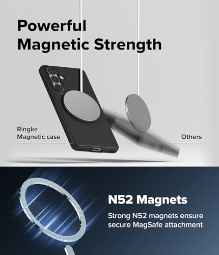Image of Ringke Onyx for Samsung Galaxy S26 Case Back Cover [Compatible with MagSafe] [Anti-Fingerprint Texture] Slim Lightweight Shockproof with Non-Slip Side Grip - Magnetic Black