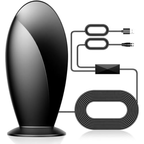 Digital TV Antenna Indoor,【1200+ Miles Super Long Range】【Smart Chip for Local HD Channels】-with Amplifier Signal Booster,Supports 4K 1080p for Smart & Older TVs,18ft Coax Cable - image 1