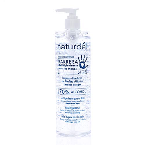 Naturdel Gel Higienizante De Manos, 70% De Alcohol, Botella de 500 ml con válvula dosificadora Cover