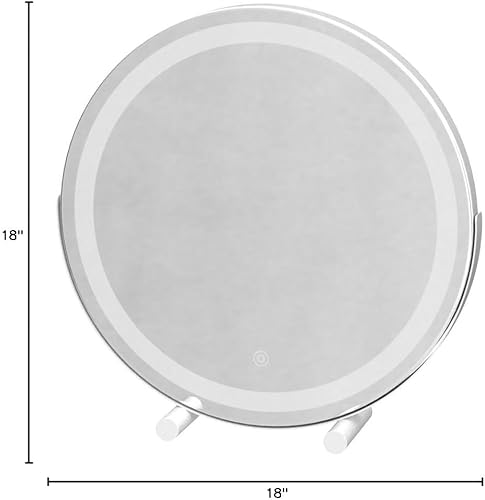 Miniatura 8 de ROLOVE Espejo de maquillaje con luces, espejo de maquillaje LED de 18 pulgadas, espejo de tocador iluminado con luces, control táctil inteligente de