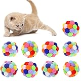 vebetter palline giocattolo per gatti, 9 pezzi morbide palline per gatti da 4.5cm, grandi palline pon per gattini e gatti per interni e gatti interattivi palla da allenamento per animali domestici.