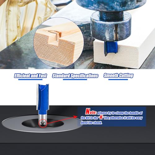 Image of 6Pcs Straight Cut Router Bit Set 1 /4 inch Shank, 3 /4 inch, 5 /8 inch, 1 /2 inch, 3 /8 inch, 5 /16 inch, 1 /4 inch Cutting Dia. for Woodworking, Carbide Tipped Double Flute Dado Straight Router Bit Set