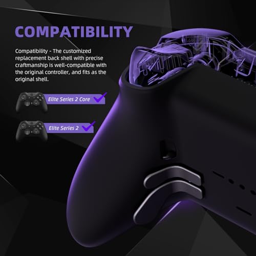 eXtremeRate Replacement Bottom Shell Case for Xbox Elite Series 2 Controller, Custom Black Back Housing Shell Cover for Xbox Elite Series 2 Core Wireless Controller Model 1797 by eXtremeRate - Image 3