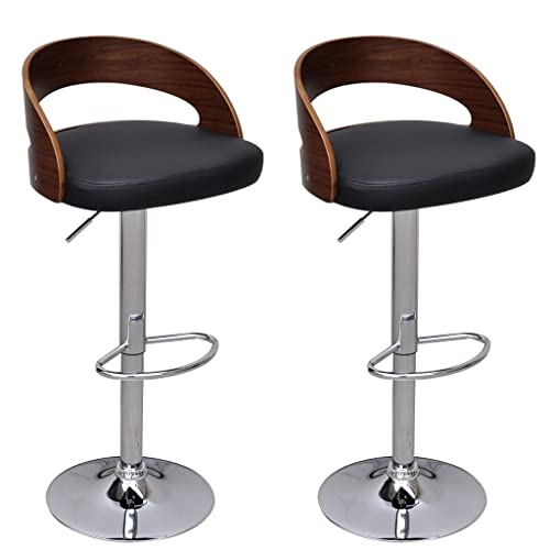 Tabourets de bar réglables lot de 2 avec dossier et repose-pieds