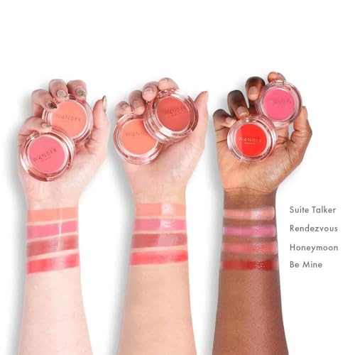 Image of Wander Beauty Double Date Lip & Cheek - Be Mine /Swipe - 4-in-1 Cream Blush & Lip Tint - Blush, Lip Moisturizer, Lip Balm, & Eye Gloss - Multitasking Eye, Cheek, and Lip Makeup With Green Tea - 0.07 oz