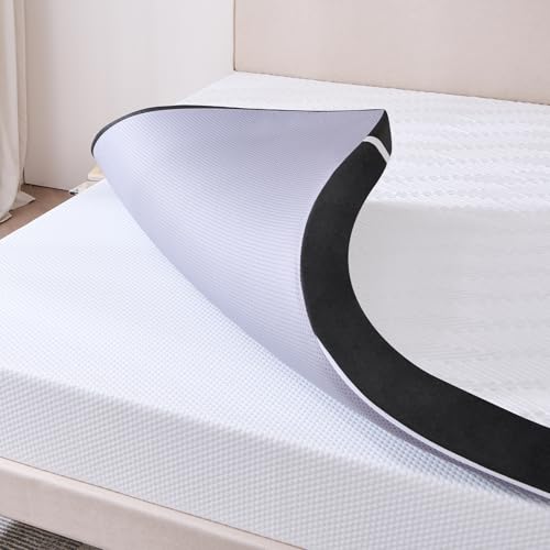 Rilelola Mattress Topper Queen, 3 Inch Queen Size Memorys Foams Mattress Topper, Cooling Gel Bed Topper with Removable Cover, Soft & Pain Relief & Breathable
