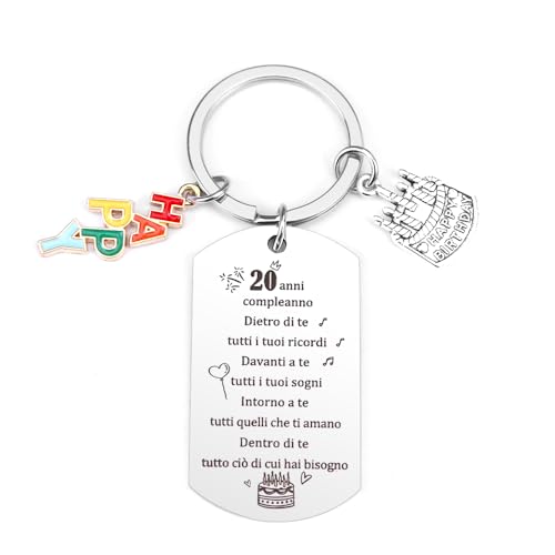 MystiCharm Regalo Ragazza 20 Anni, Regalo Ragazzo 20 Anni, Regalo Amica, Portachiavi Amiche 20 Anni Regalo, Idee Regalo Ragazza 20 Anni Compleanno, Natale Valentino Anniversario Pasqua Portachiave