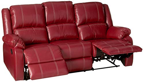 Acme Furniture Zuriel Red Faux Leather Reclining Sofa #TOP2