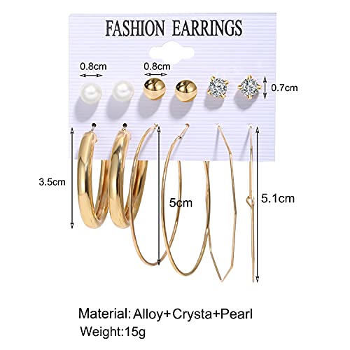 Image of Shining Diva Fashion Stylish Combo Metal Earrings for Women and Girls