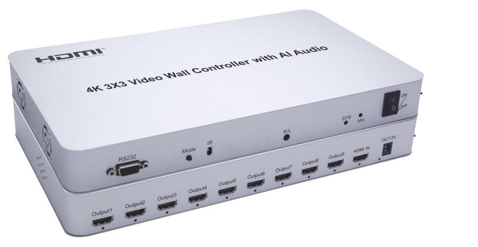 Amazon | ビデオウォールコントローラ 4K入力9画面出力3x3可 RS232制御