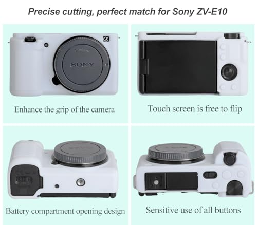 Funda de silicona blanca para cámara Sony ZV-E10 miniatura 3