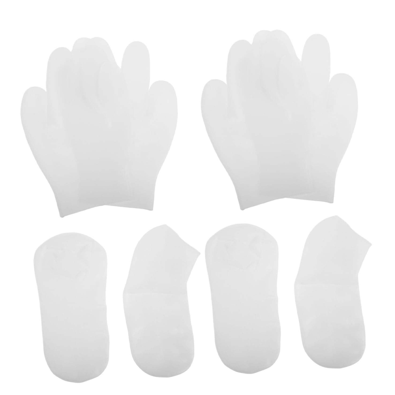 Toddmomy 8 Calzini in Silicone Idratanti per Piedi e Guanti Elasticizzati Trattamento Riutilizzabile per Secca e Screpolata Morbide Spiaggia Adatte e