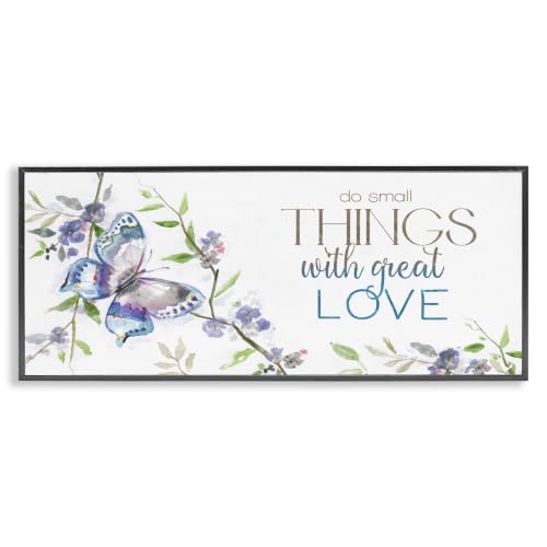 Love Leaf Flower Branches Butterfly, 10 x 24 Inch Framed Giclée Print