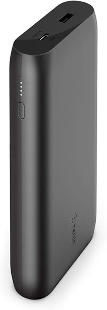 Belkin powerbank 20000mAh do szybkiego ładowania, przenośna ładowarka USB-C Power Delivery z portami USB-C 30 W i USB-A 12 W, do MacBooka, iPada, iPhone'a, Galaxy, Pixel i innych urządzeń  czarny