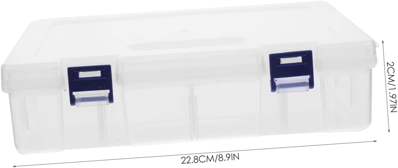 SHINEOFI 2pcs Transparent Multi Storage Box for Beads and Small Parts Removable Craft Organizer Container Compartments Lightweight and Portable Case for Tidy Storage