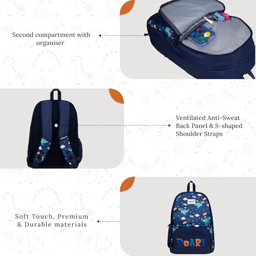 Image of F Gear Playcraft School Backpack for Kids 19L Soft Touch Lightweight & Durable | 2 Spacious Compartments, Front Pocket & Bottle Holder for Everyday Use