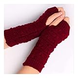 Women Gloves Faux Fur Hand Warmer Winter Gloves Women Arm Crochet Faux Wool Mittens Knitted Warm...