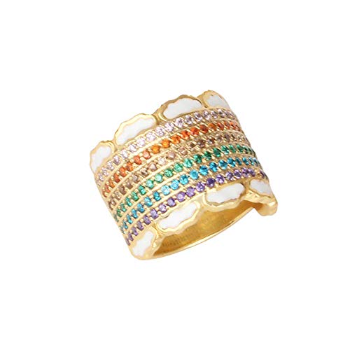 Bague arc-en-ciel plaqué or, le cadeau idéal aux pierres multicolores