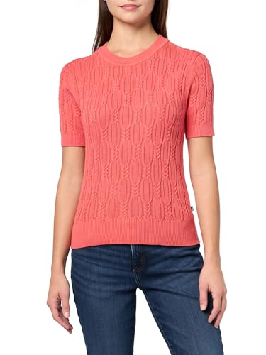 Image of Nautica Women's Short Sleeve Crew Neck Cable Solid Sweater
