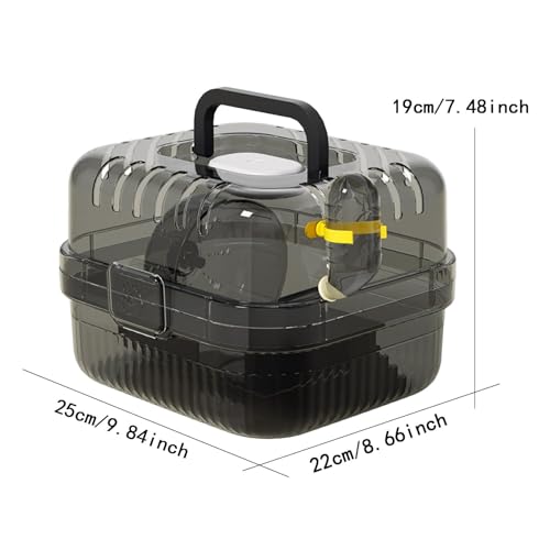 Cage pour hamster et rongeur portable noire avec accessoires - 4