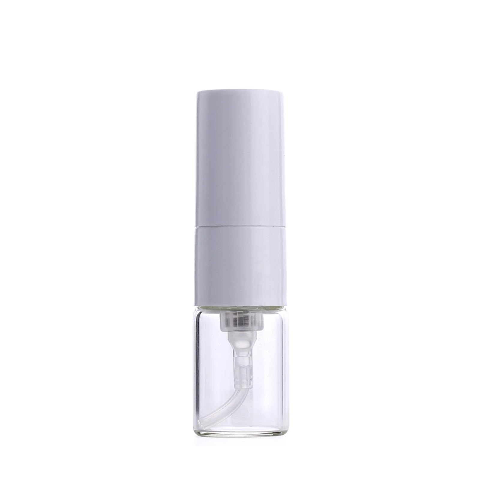 Mini Botella de Perfume de 1/ 2ml, 100 unids/Lote, Botellas vacías rellenables con pulverizador Blanco, envases cosméticos, atomizador portátil