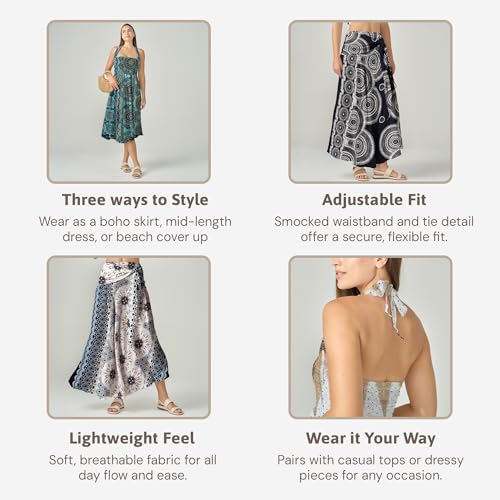 Image of Joob Joob Long Boho Skirts for Women - Bohemian Hippie Maxi Summer Skirt