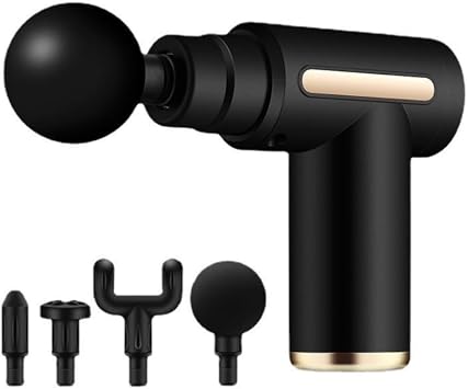 Massage Gun for Pain Relief- Back/Neck/Shoulder/Foot Relaxation-Deep Tissue Muscles Massager- Best Gift On Christmas for Men/Women/Him/her- 4-in-1 Detachable Heads - 6 Speeds Black